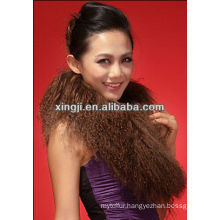 dyed brown color tibet fur collar for jacket